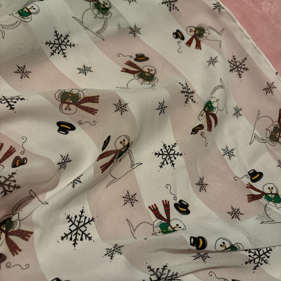 Set of 3 ,diferente designers Festive Snowman and Black Sheer Scarves - Picture 8 of 14